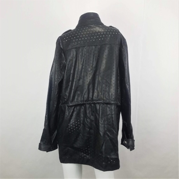 NWT GUESS Vegan Leather Moto Jacket Black Size Large - Picture 7 of 8